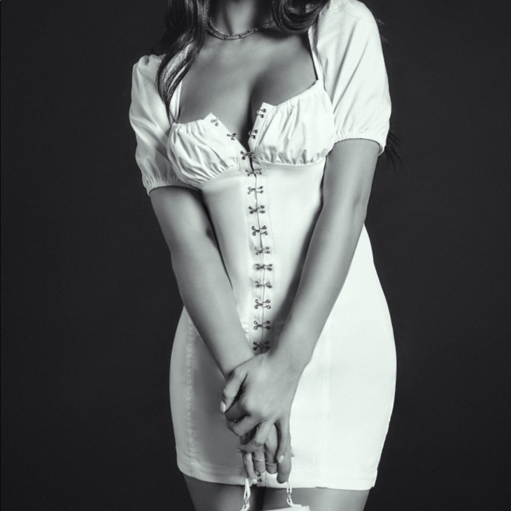 White mini dress